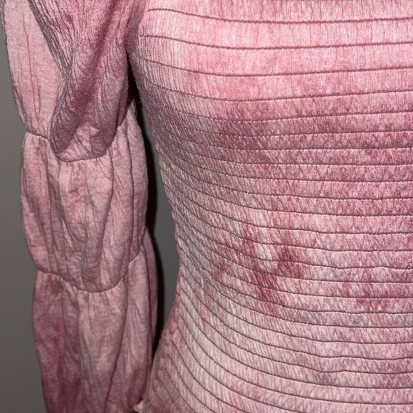 NWT Rewash Ruffled Solid Long Sleeve Square Neck Blouse Top Dusty Mauve Size M - Picture 2 of 7